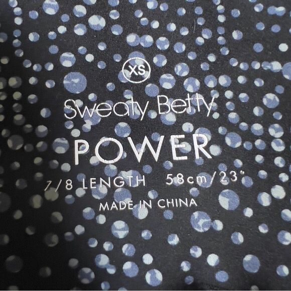 Sweaty Betty Power 7/8 Black Blue Celestial Dot Print Workout Leggings Size XS - Picture 4 of 7